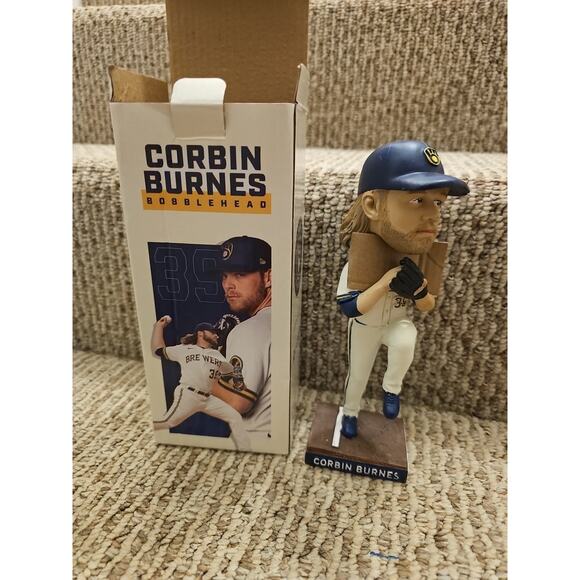 2022 MILWAUKEE BREWERS CORBIN BURNES BOBBLEHEAD SGA W/ BOX - Picture 1 of 10